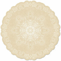 Creative Imaginations - Harvest Collection - 12 x 12 Die Cut Paper - Cream Doily