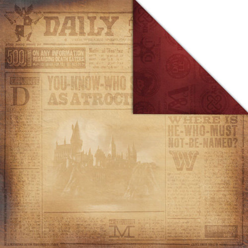 Creative Imaginations - Harry Potter Collection - 12 x 12 Double Sided Paper - Daily Prophet