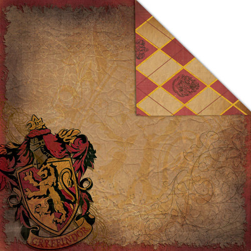 Creative Imaginations - Harry Potter Collection - 12 x 12 Double Sided Paper - Gryffindor Crest