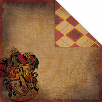Creative Imaginations - Harry Potter Collection - 12 x 12 Double Sided Paper - Gryffindor Crest
