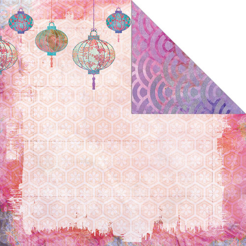 Creative Imaginations - Sakura Collection - 12 x 12 Double Sided Paper - Serenity