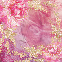 Creative Imaginations - Sakura Collection - 12 x 12 Paper with Foil Accents - Pink Peony