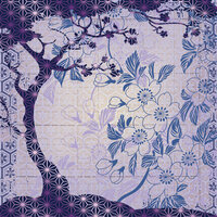 Creative Imaginations - Sakura Collection - 12 x 12 Paper with Foil Accents - Bonsai