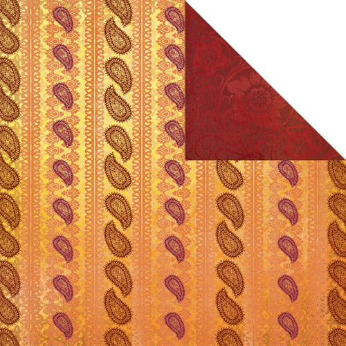 Creative Imaginations - Marrakesh Collection - 12 x 12 Double Sided Paper - Saffron