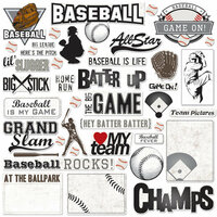 Creative Imaginations - Art Warehouse by Danelle Johnson - Baseball Line Collection - Die Cut Pieces - Baseball Shapes