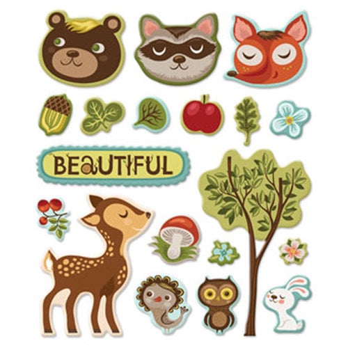 Creative Imaginations - Forest Critters Collection - Epoxy Stickers - Forest Critters