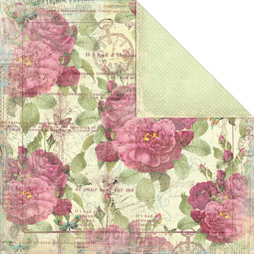 Creative Imaginations - Provencial Collection - 12 x 12 Double Sided Paper - Fleur