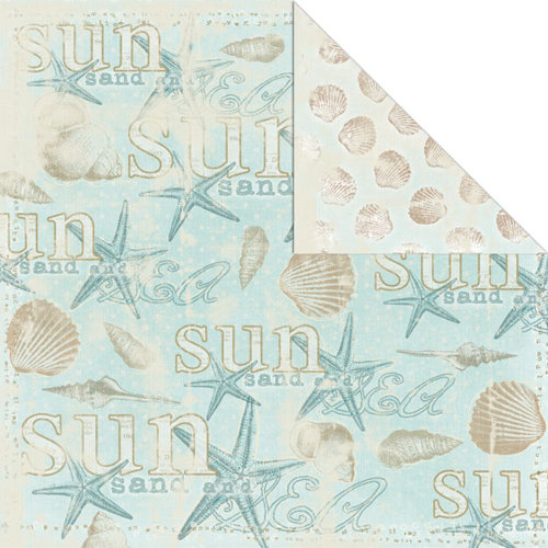 Creative Imaginations - Beach Cottage Collection - 12 x 12 Double Sided Paper - Sun and Sea