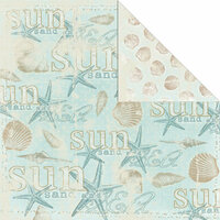 Creative Imaginations - Beach Cottage Collection - 12 x 12 Double Sided Paper - Sun and Sea