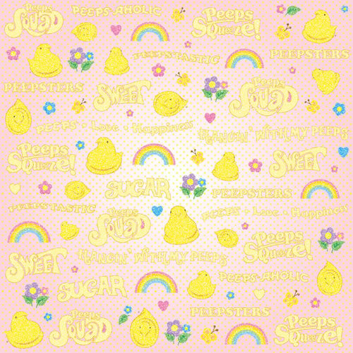 Creative Imaginations - Peeps Collection - 12 x 12 Paper with Glitter Accents - Peeptastic