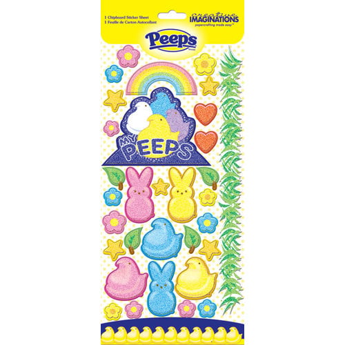 Creative Imaginations - Peeps Collection - Glitter Chipboard Stickers - Peeps