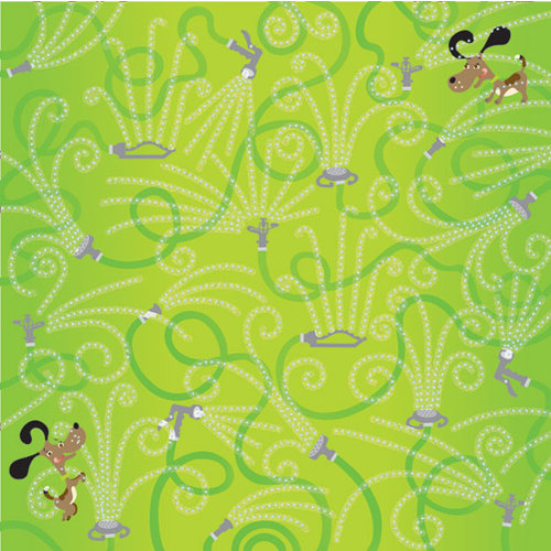 Creative Imaginations - Splish Splash Collection - 12 x 12 Paper with Glitter Accents - Get Wet