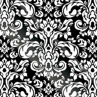 Creative Imaginations - Bazaar Noir Collection - 12 x 12 Paper with Foil Accents - Black Flourish