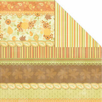 Creative Imaginations - Orchard Harvest Collection - 12 x 12 Double Sided Paper - Autumn Stripe