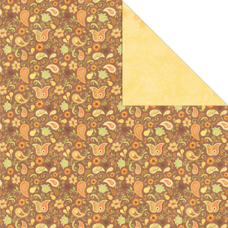 Creative Imaginations - Orchard Harvest Collection - 12 x 12 Double Sided Paper - Pear Paisley
