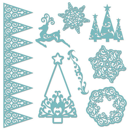 Creative Imaginations - Existencil Expressions Collection - Christmas - 12 x 12 Stencil Sheet - Christmas Time