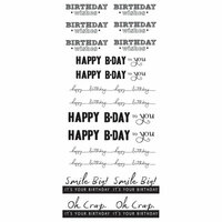 Creative Imaginations - Art Warehouse by Danelle Johnson - Simply Sentiments Collection - Clear Stickers - Birthday