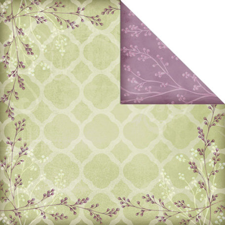 Creative Imaginations - Winter Song Collection - 12 x 12 Double Sided Paper - Winter Trellis