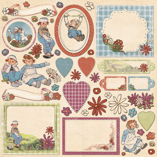 Creative Imaginations - Ragamuffin Collection - Die Cut Cardstock Pieces - Shapes