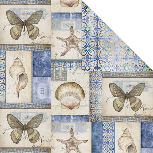 Creative Imaginations - Oceanside Collection - 12 x 12 Double Sided Paper - Del Mar