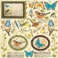 Creative Imaginations - Song Birds Collection - Die Cut Cardstock Pieces