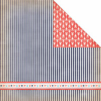 Creative Imaginations - Nautical Collection - 12 x 12 Double Sided Paper - Sea Stripe