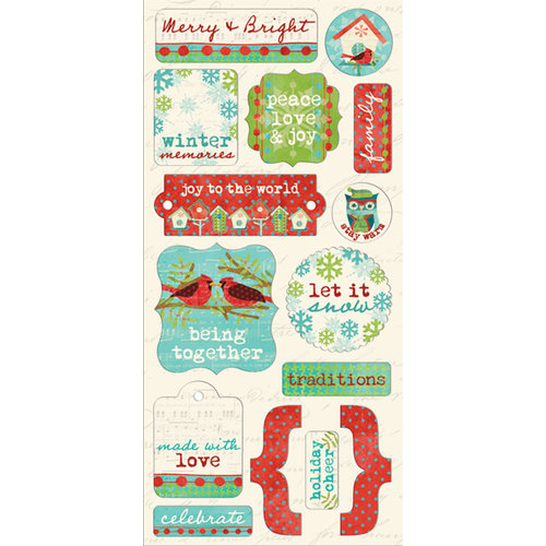 Creative Imaginations - Holiday Joy Collection - Christmas - Cardstock Stickers - Joyful