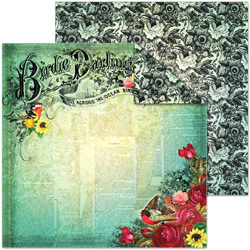 Splash of Color - Le Jardin Collection - 12 x 12 Double Sided Paper - Birdie Darling