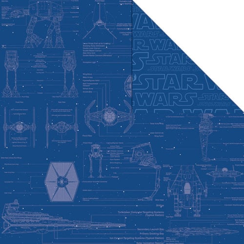 Creative Imaginations - Star Wars Collection - 12 x 12 Double Sided Paper - Blueprint