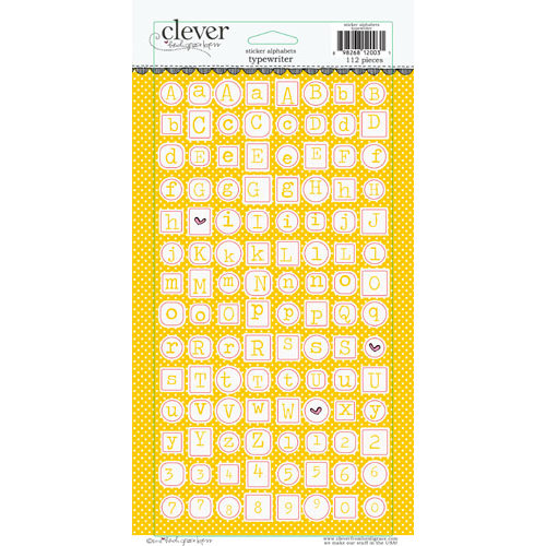 Clever Handmade - Cardstock Stickers - Typewriter - Alphabet - Yellow