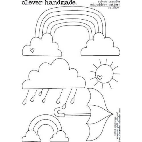 Clever Handmade - Embroidery Patterns - Rub Ons - Rainbow
