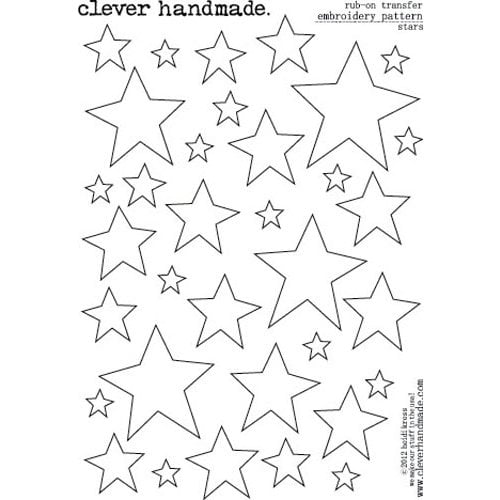 Clever Handmade - Embroidery Patterns - Rub Ons - Stars