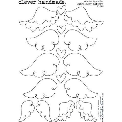 Clever Handmade - Embroidery Patterns - Rub Ons - Wings