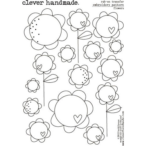 Clever Handmade - Embroidery Patterns - Rub Ons - Flowers
