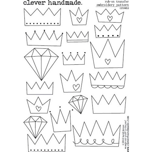 Clever Handmade - Embroidery Patterns - Rub Ons - Crowns