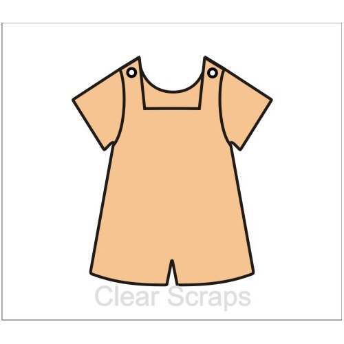 Clear Scraps - Chipboard Album - Boy Bib Overalls