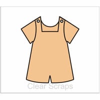 Clear Scraps - Chipboard Album - Boy Bib Overalls