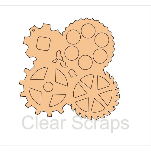 Clear Scraps - Chipboard Album - Gears