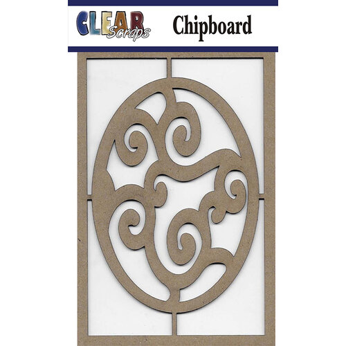Clear Scraps - Chipboard Embellishments - Swirl Egg