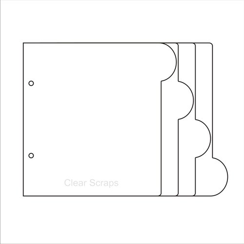 Clear Scraps - Build it Your Way - Clear Acrylic 6.5 x 6.5 Inch Pages - Rounded Tab