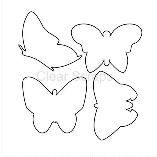 Clear Scraps - Clear Acrylic Shapes - Butterflies