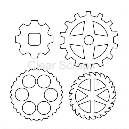Clear Scraps - Clear Acrylic Shapes - Gears