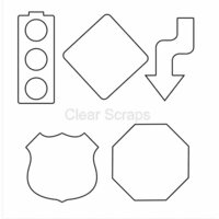 Clear Scraps - Clear Acrylic Shapes - Road Trip