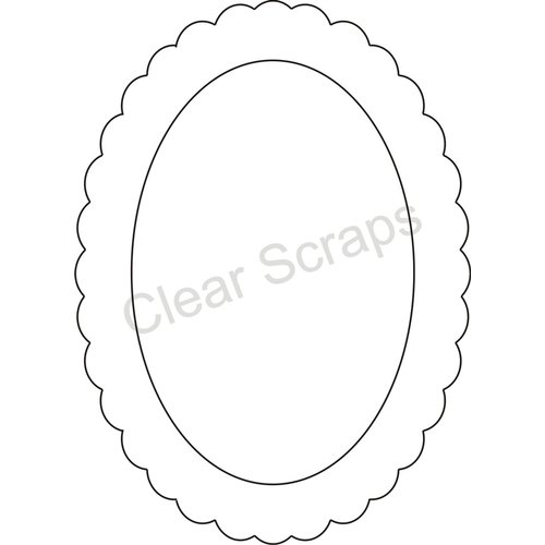 Clear Scraps - Clearly Framed - Oval Center, Scallop Outer - Medium