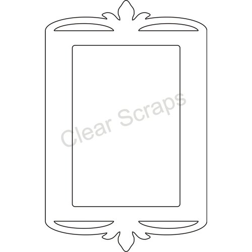 Clear Scraps - Clearly Framed - Rectangle Center, Decorative Outer Top - Medium