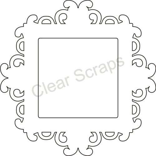 Clear Scraps - Clearly Framed - Square Center, Fancy Outer - Medium