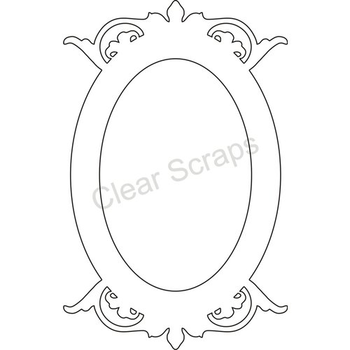 Clear Scraps - Clearly Framed - Oval Center, Decorative Top - Small