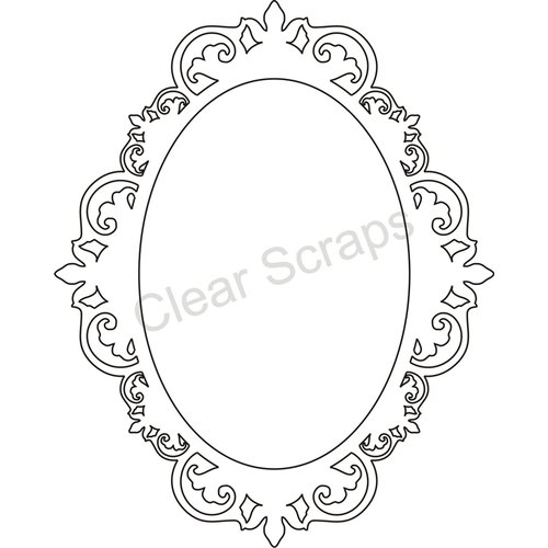 Clear Scraps - Clearly Framed - Oval Center, Fancy Outer - Small