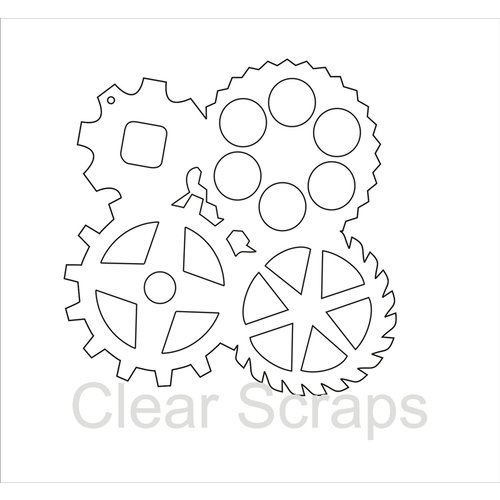 Clear Scraps - Clear Acrylic Album - Gears