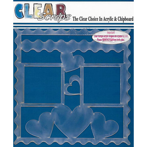 Clear Scraps - 12 x 12 Acrylic Layout - Wave Hearts